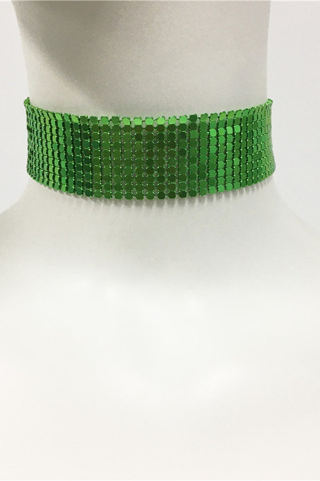 Punk Metal Sequin Necklace
