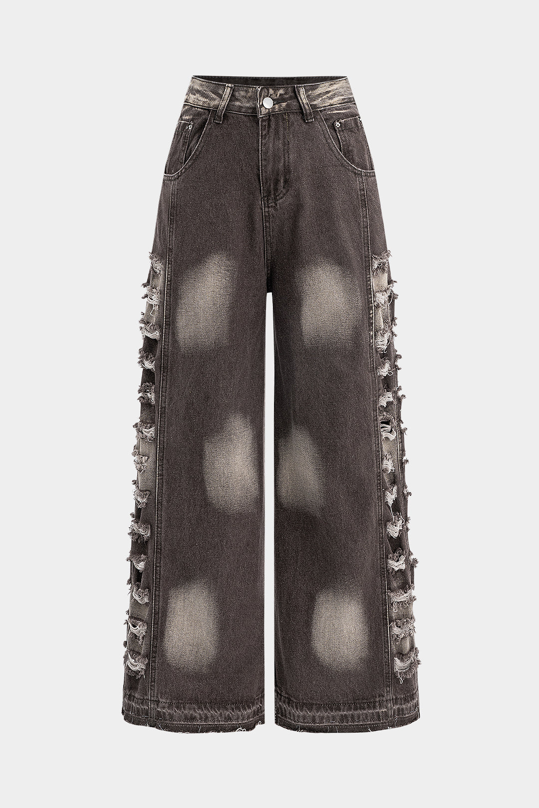 Denim Distressed Hollow Out Jeans