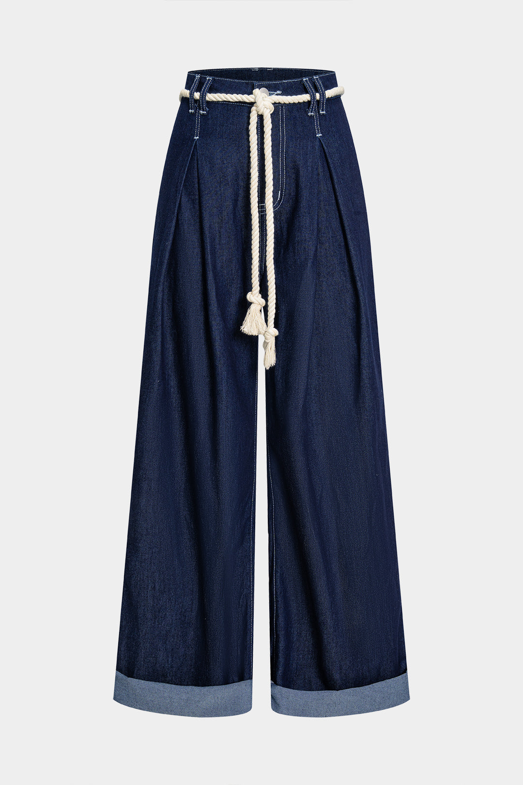 Denim Tie Front Ruched Jeans