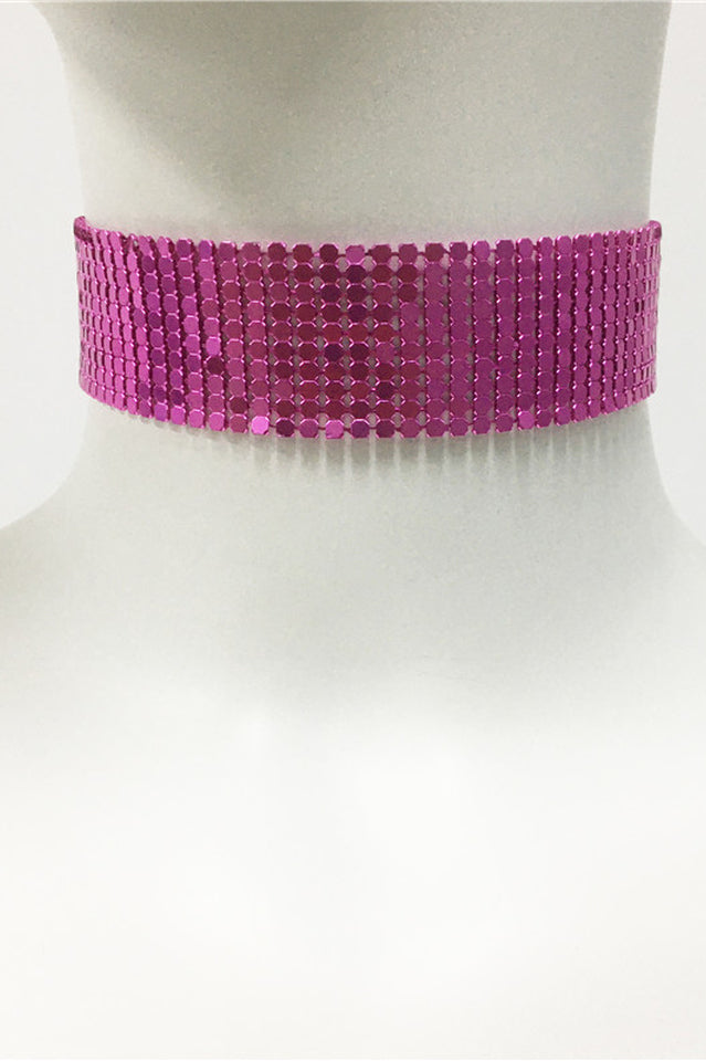 Punk Metal Sequin Necklace