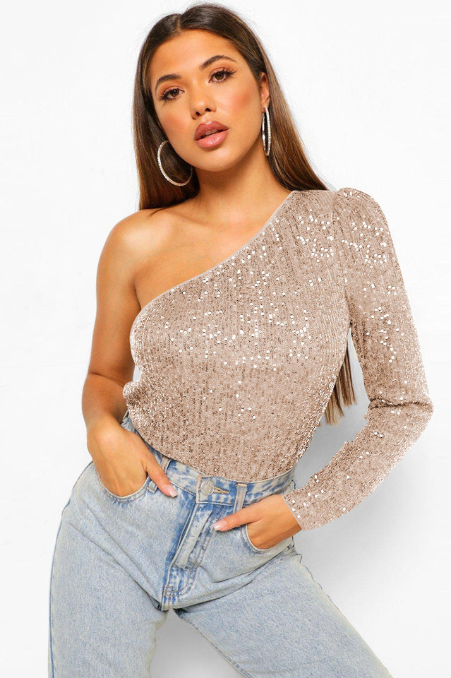Mikah One Shoulder Long Sleeve Top