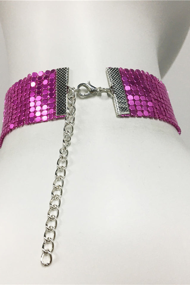 Punk Metal Sequin Necklace