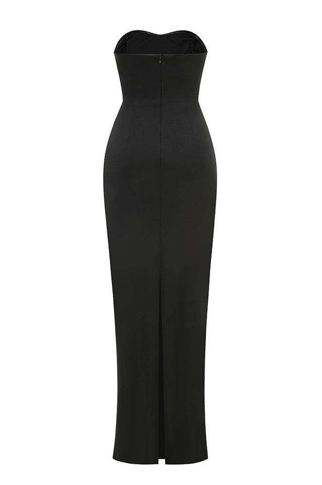 Perla Strapless Pearl Beaded Maxi Dress