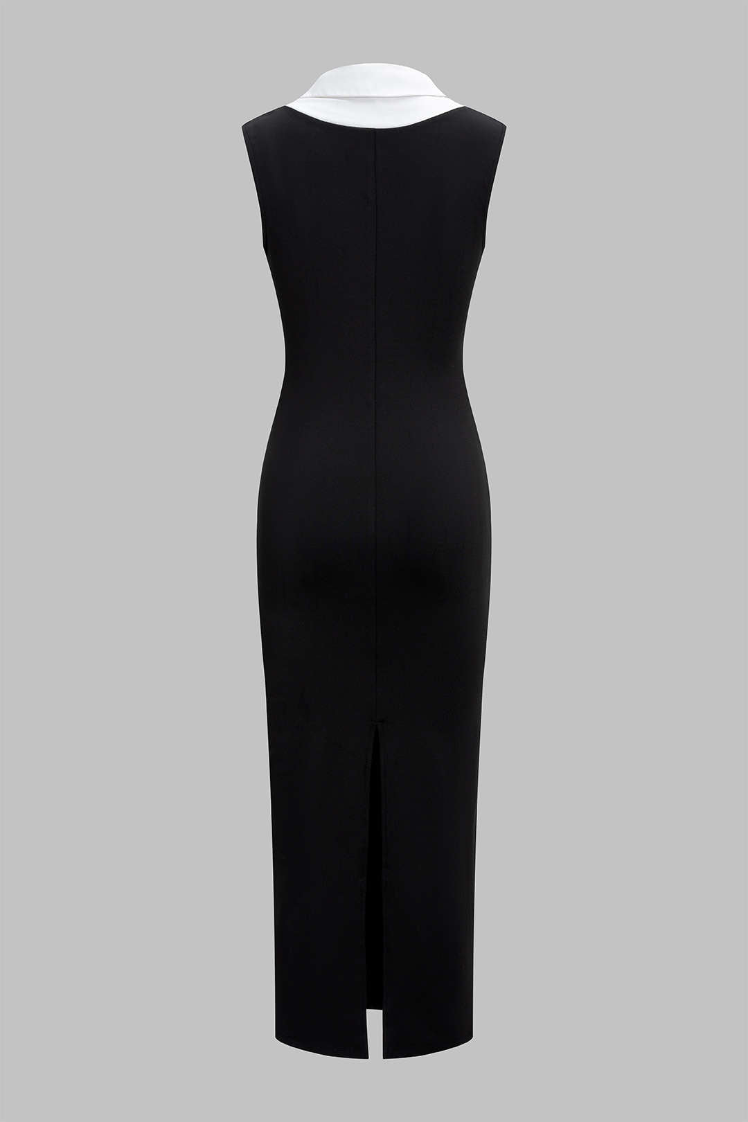 Contrast Sleeveless Slit Maxi Dress