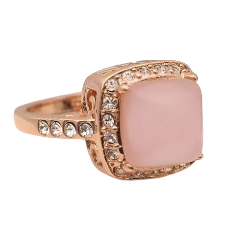 Pink Opal Statement: 18K Rose Gold Ring