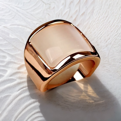 Opal Square: 18K Rose Gold Wide Ring