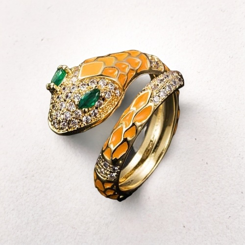 Tangerine Serpent: Oil-spot Glaze Animal Series Ring