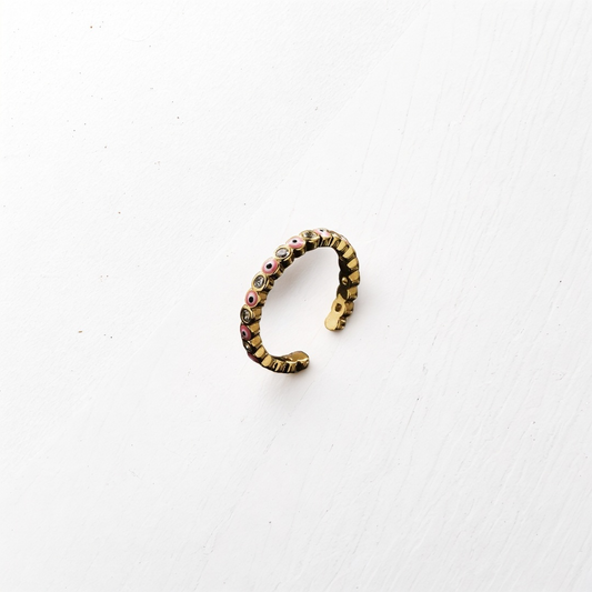 Blush Vision: Gold-Plated Copper Eye Ring