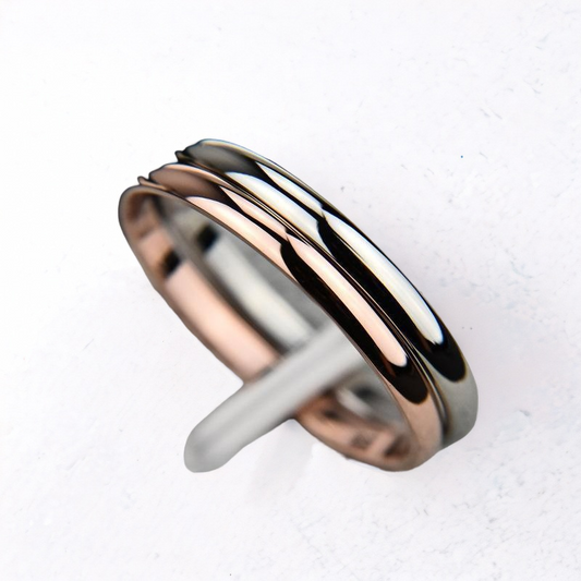 Titanium Steel & Rose Gold  Ring