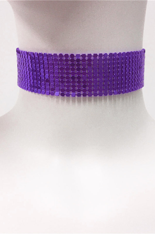 Punk Metal Sequin Necklace