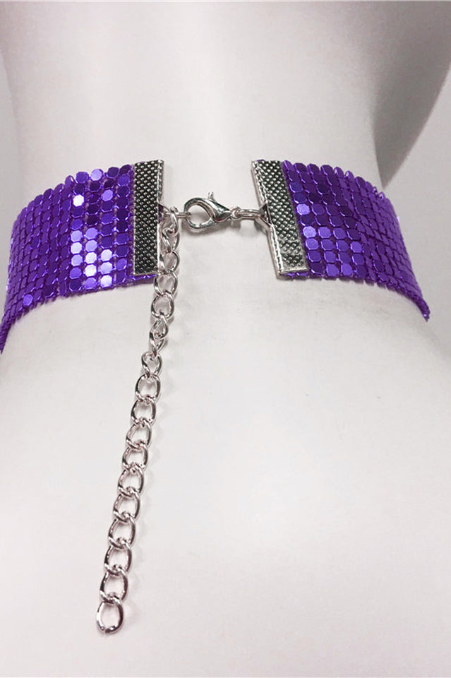 Punk Metal Sequin Necklace