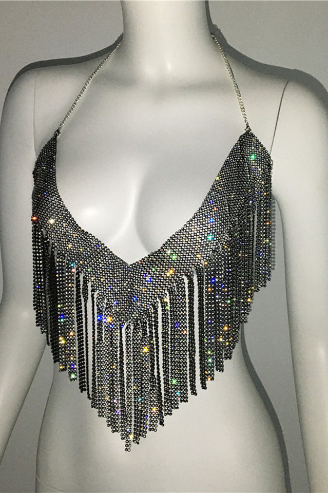 Metallic Rhinestone Top