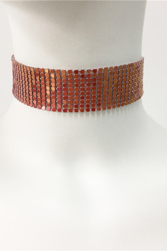 Punk Metal Sequin Necklace