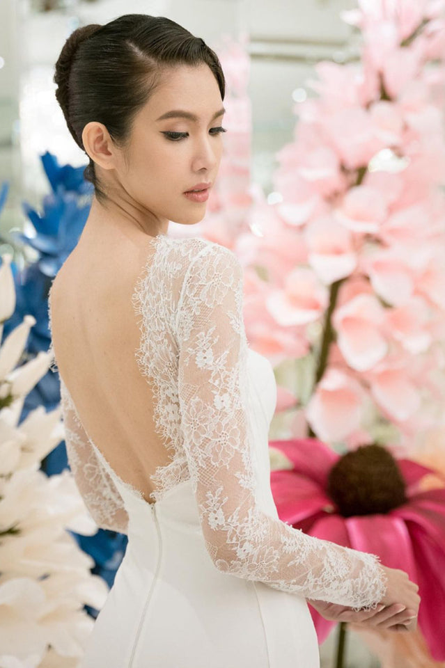Embroidered Lace Midi Dress