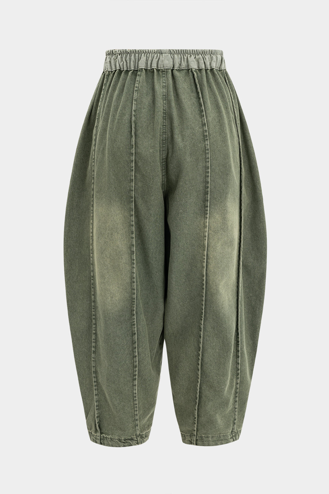 Denim Faded Wide Leg Barrel Jeans