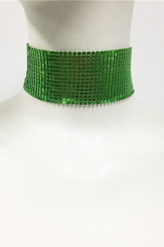 Punk Metal Sequin Necklace