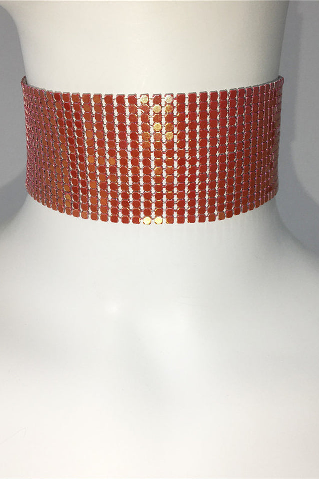 Punk Metal Sequin Necklace
