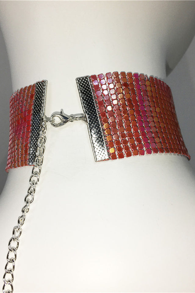 Punk Metal Sequin Necklace