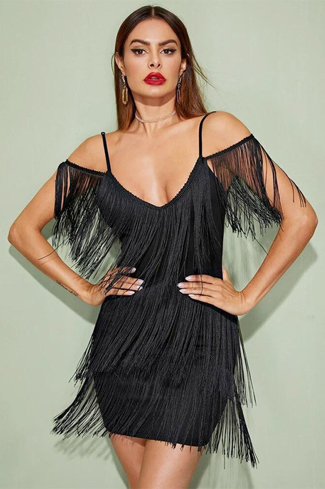 Pora Mini Halter Dress with Tassels