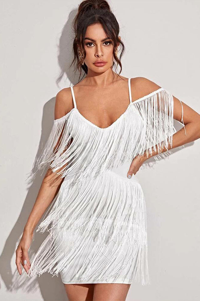 Pora Mini Halter Dress with Tassels