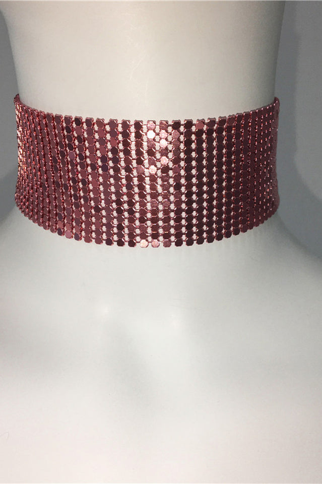Punk Metal Sequin Necklace