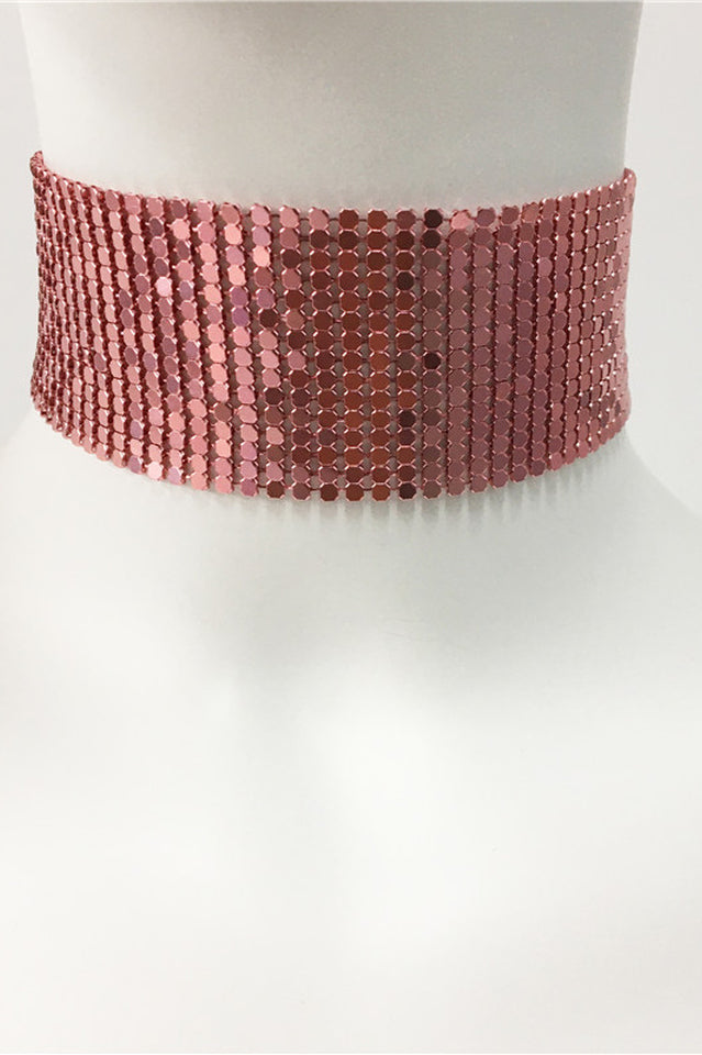 Punk Metal Sequin Necklace