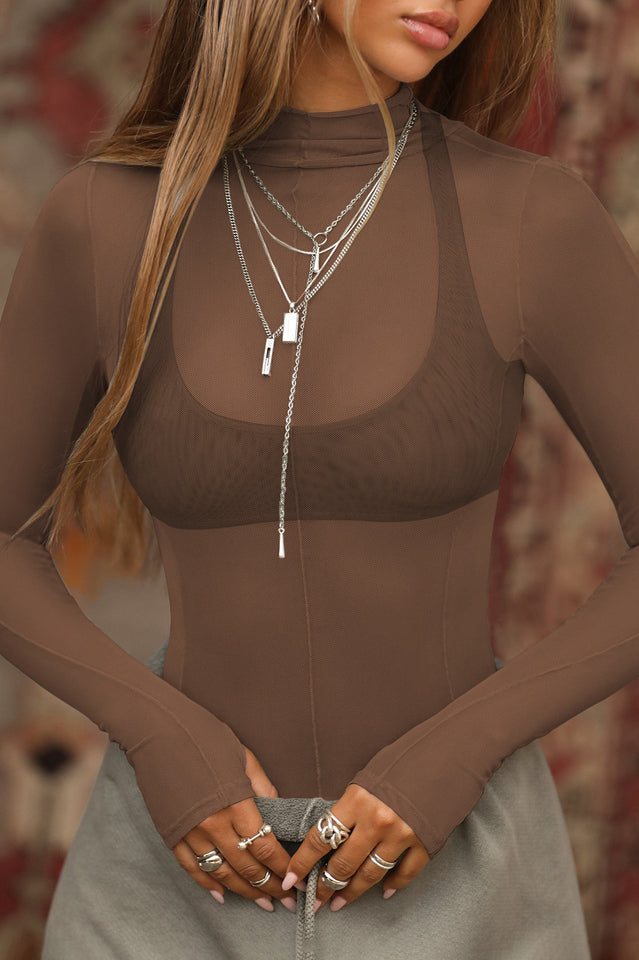 Exposed Seams Long Sleeve Top