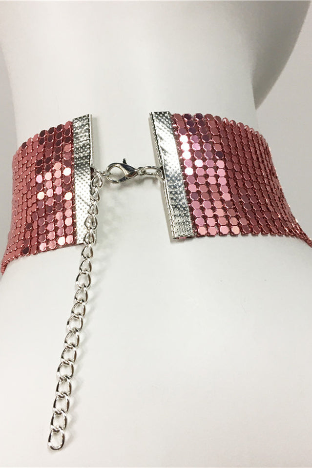 Punk Metal Sequin Necklace