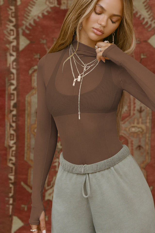 Exposed Seams Long Sleeve Top