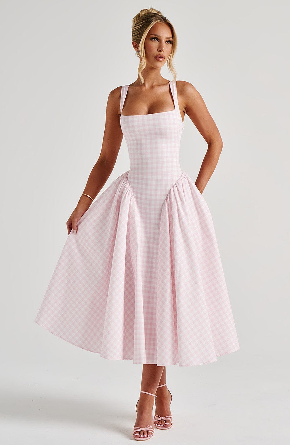 Plaid Print Waist Sling Dress