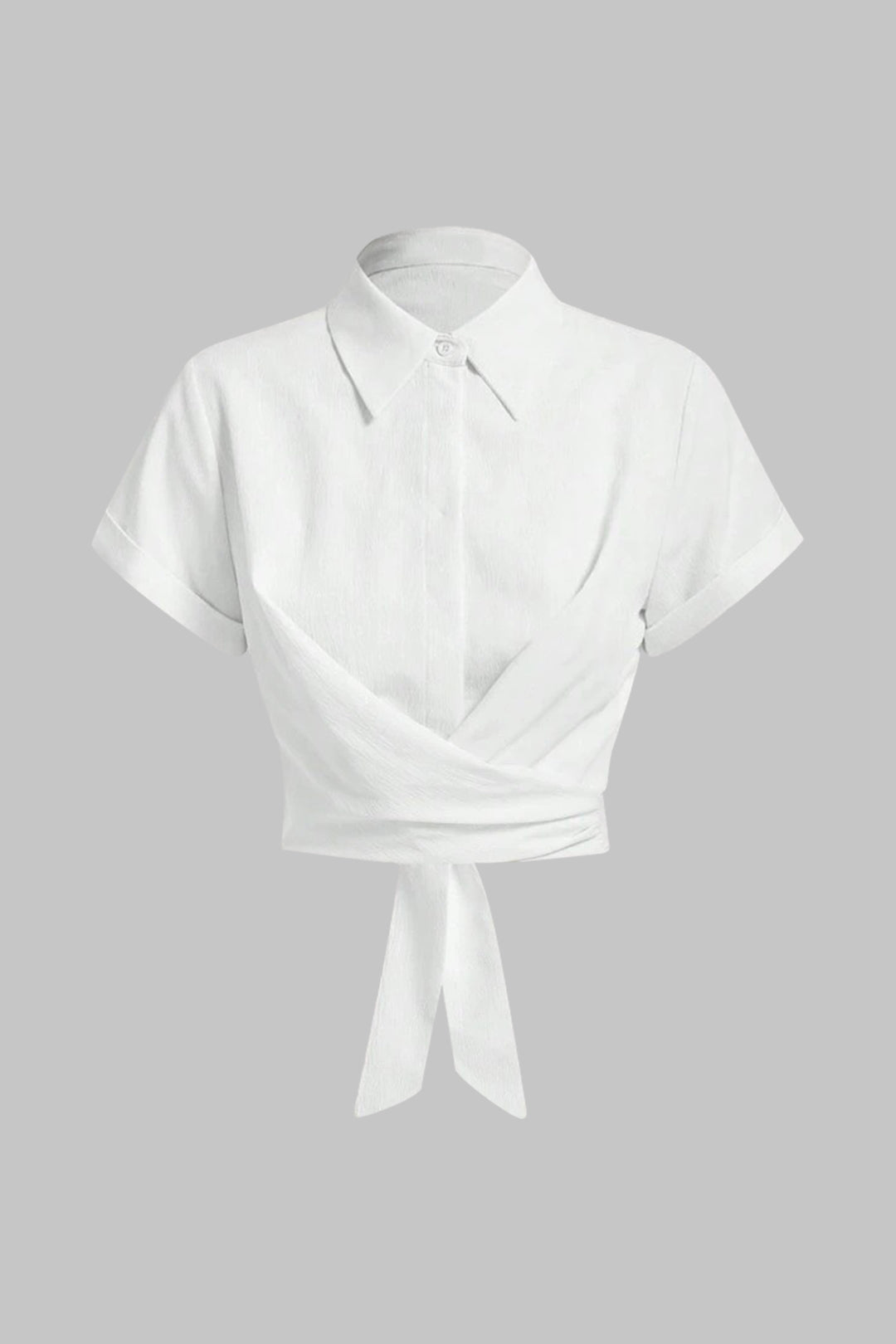 Crossed Tie Back Short-Sleeve Shirt