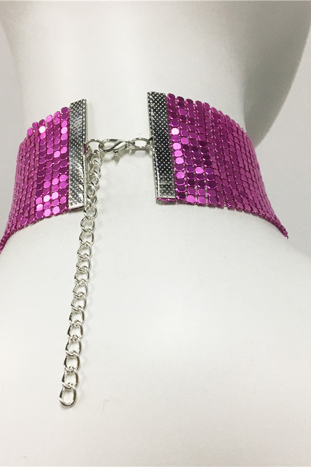 Punk Metal Sequin Necklace