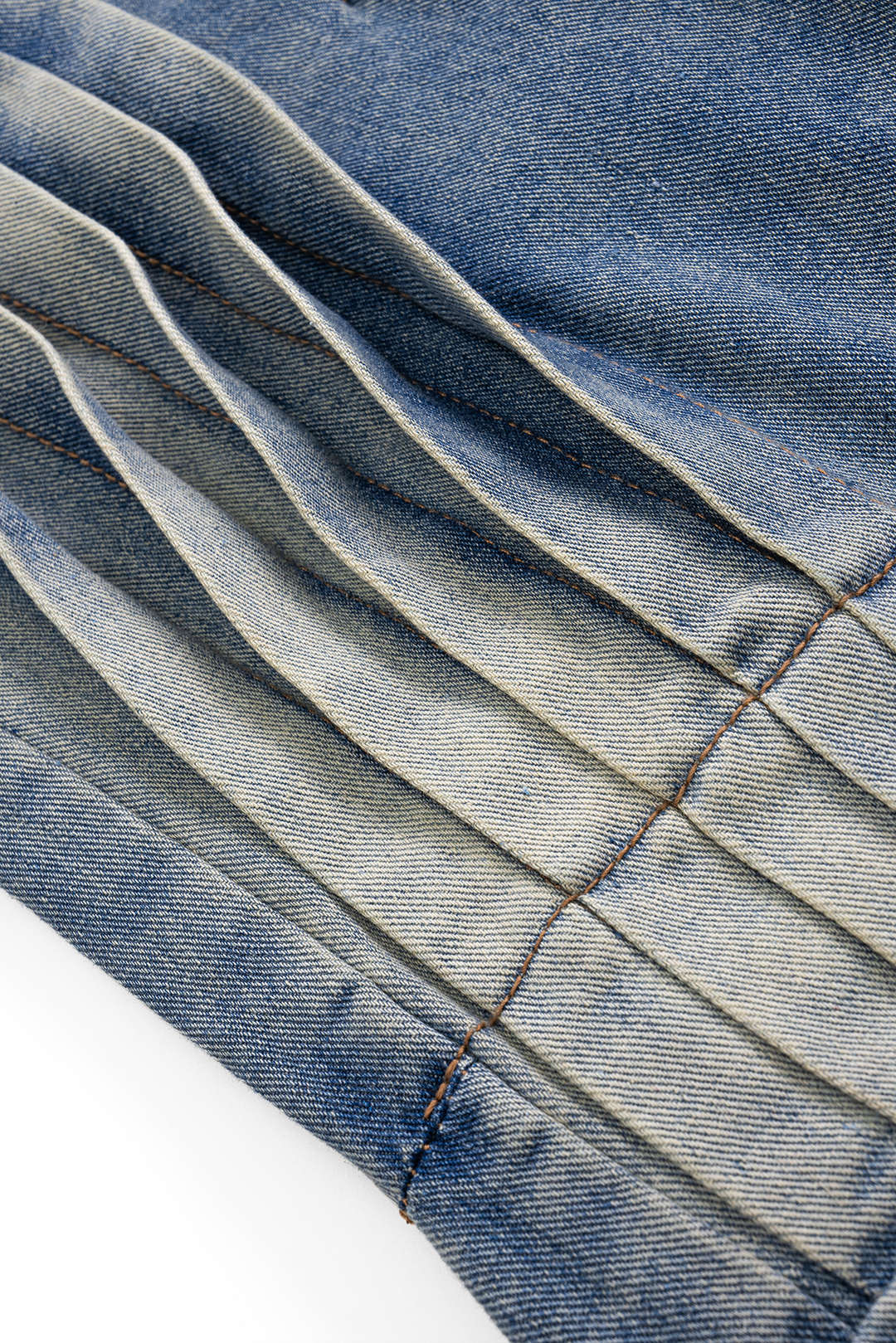 Denim Pleated Pocket Jeans