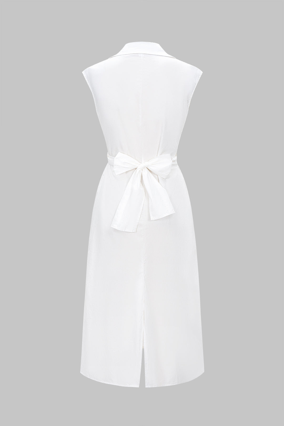 Cross Tie-Front Button Sleeveless Maxi Dress