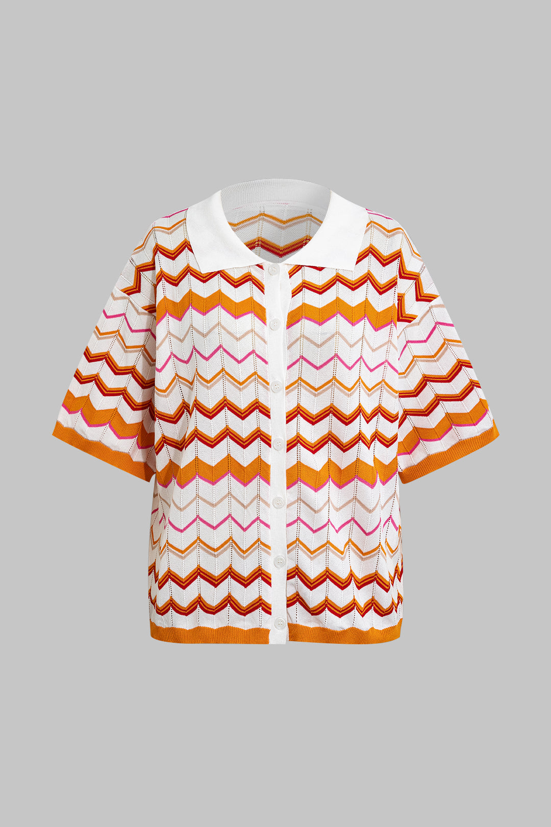 Contrast Knit Top And Drawstring Shorts Set