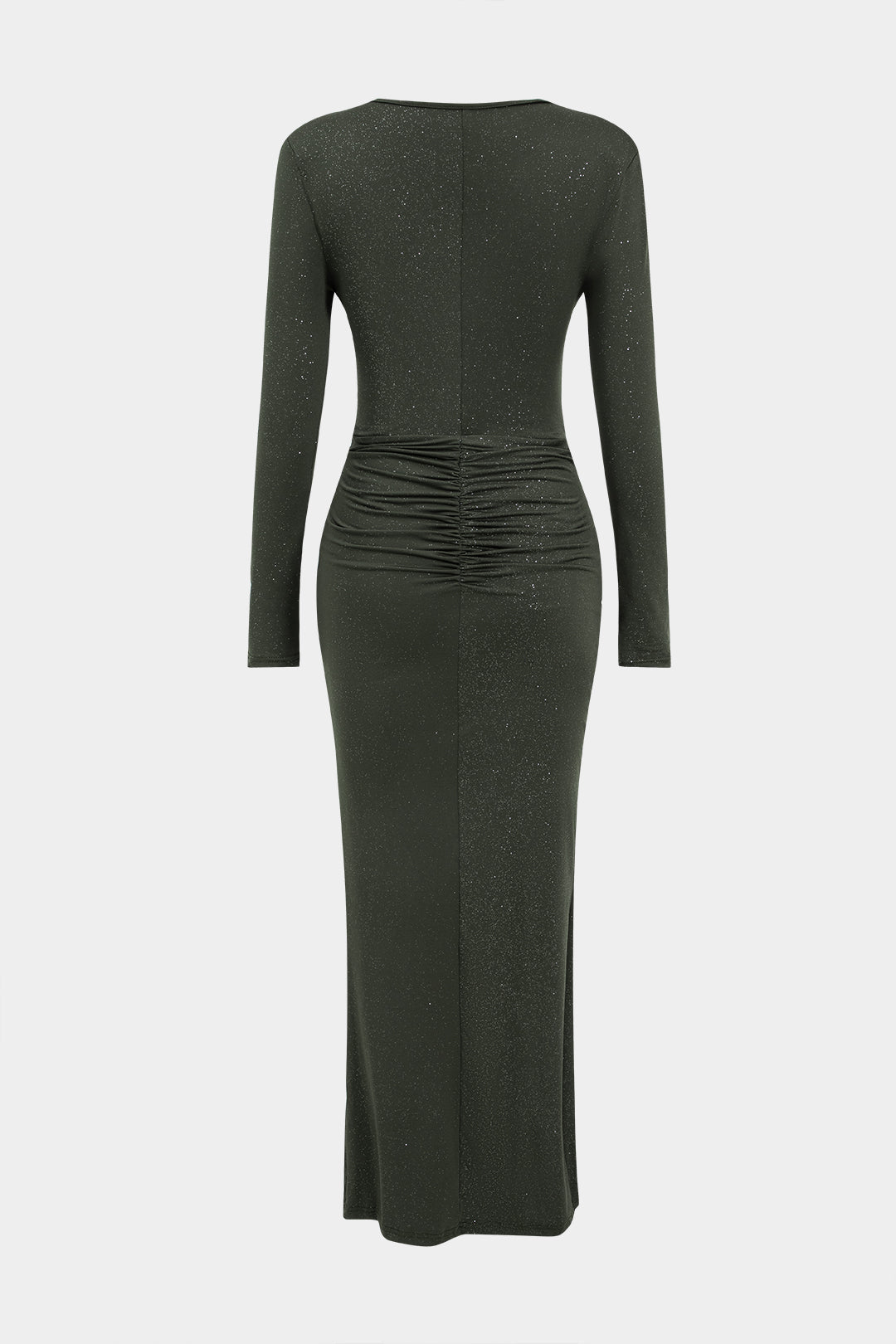 Deep V-Neck Long Sleeve Maxi Dress