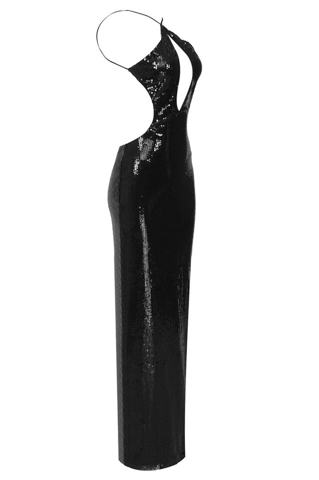 Darcy Backless Cutout Sequin Dress