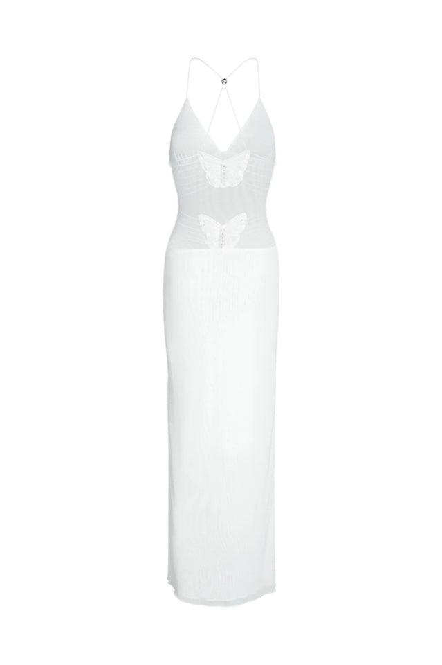 Butterfly Backless Midi Dress