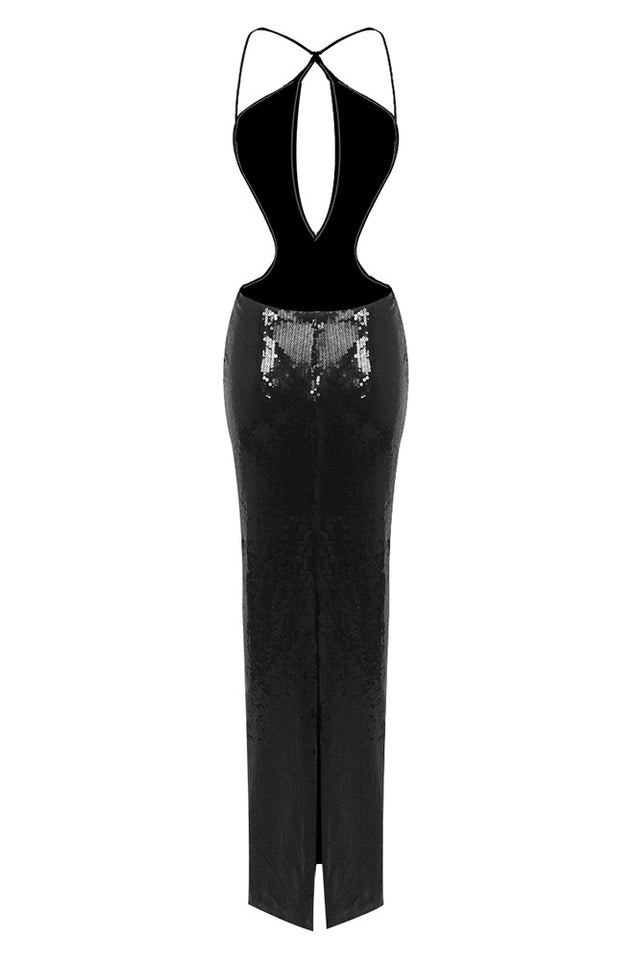 Darcy Backless Cutout Sequin Dress