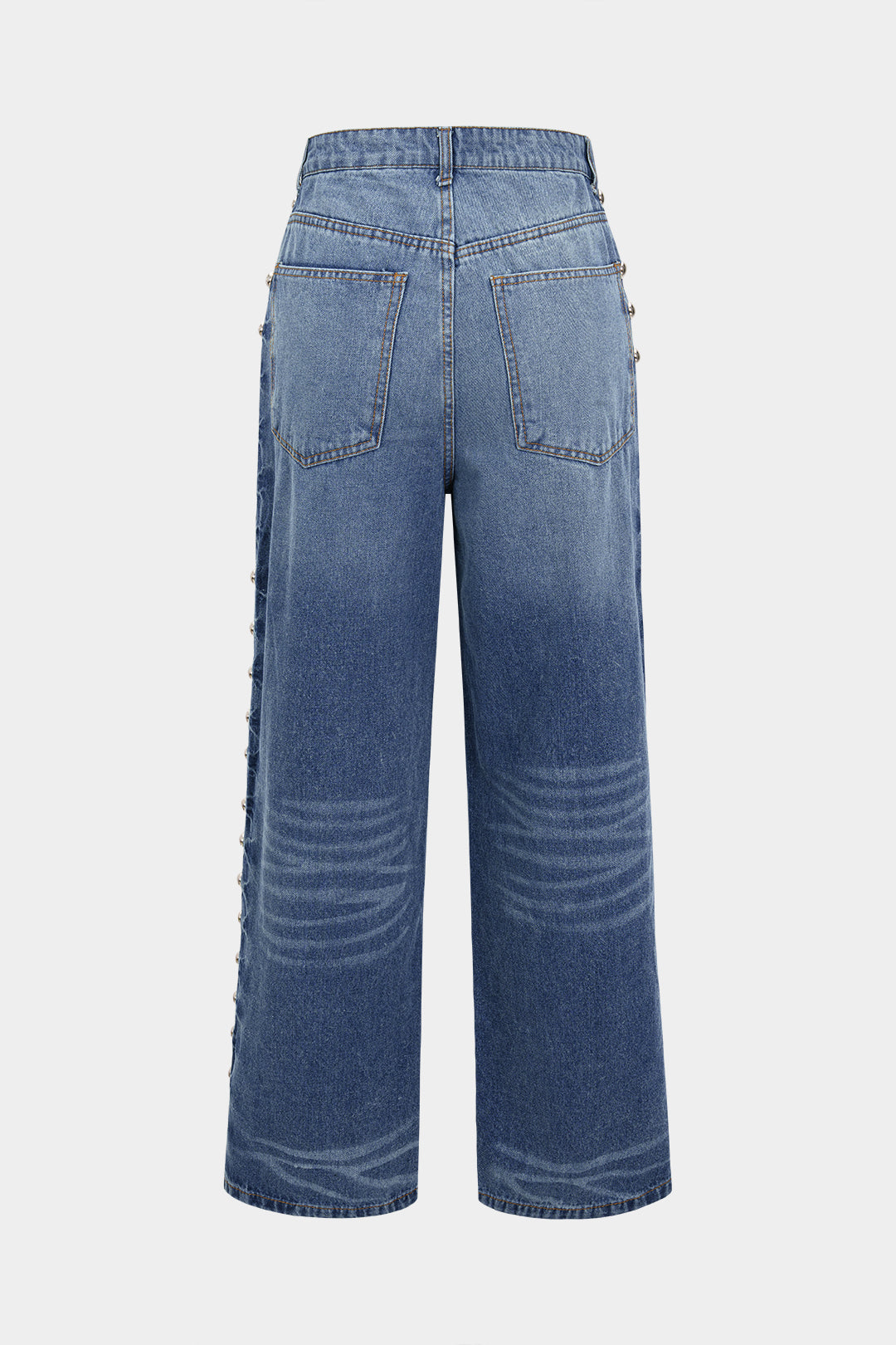 Denim Rivet Decor Jeans