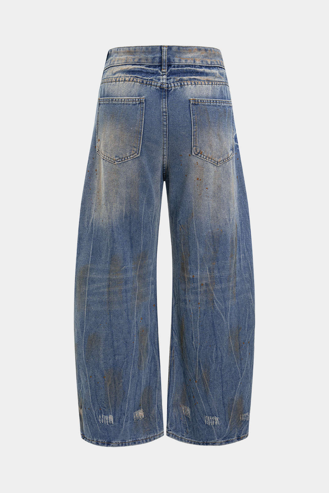 Denim Ripped Barrel Jeans