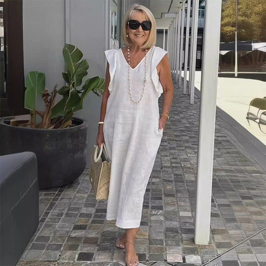 Cotton linen sleeveless dress