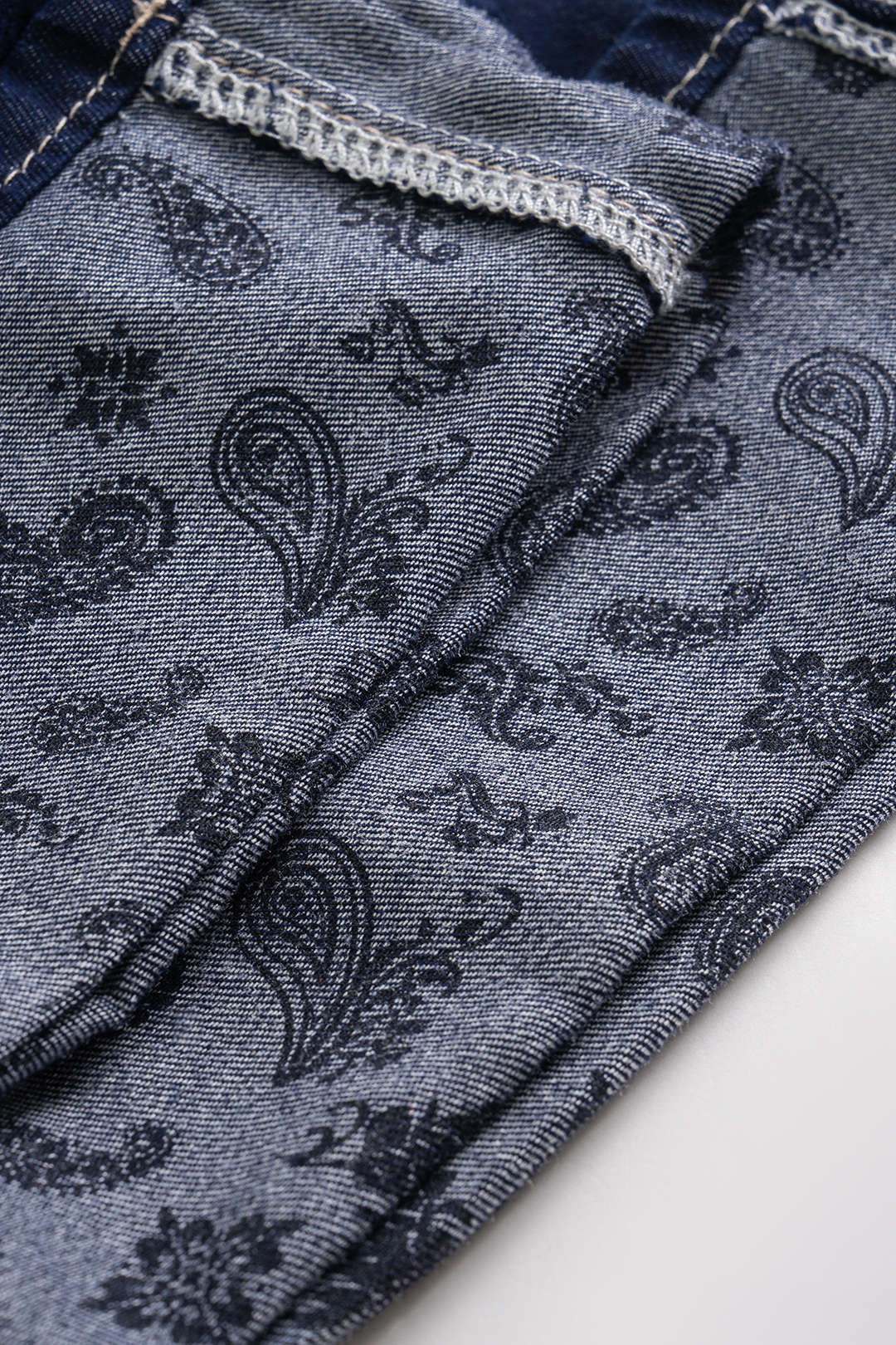 Denim Pocket Zipper Tie-Up Jeans