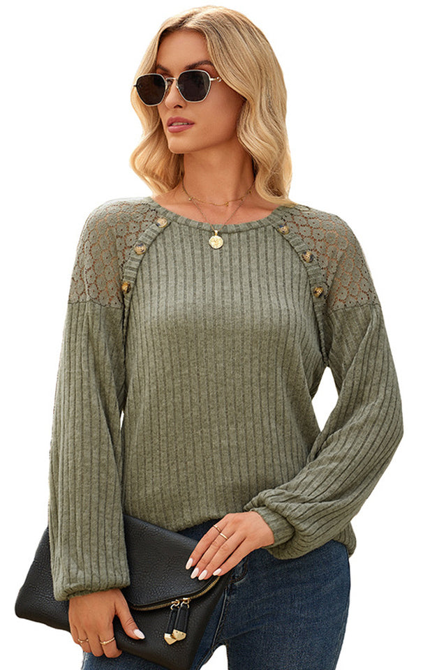 Buttoned Ribbed Top