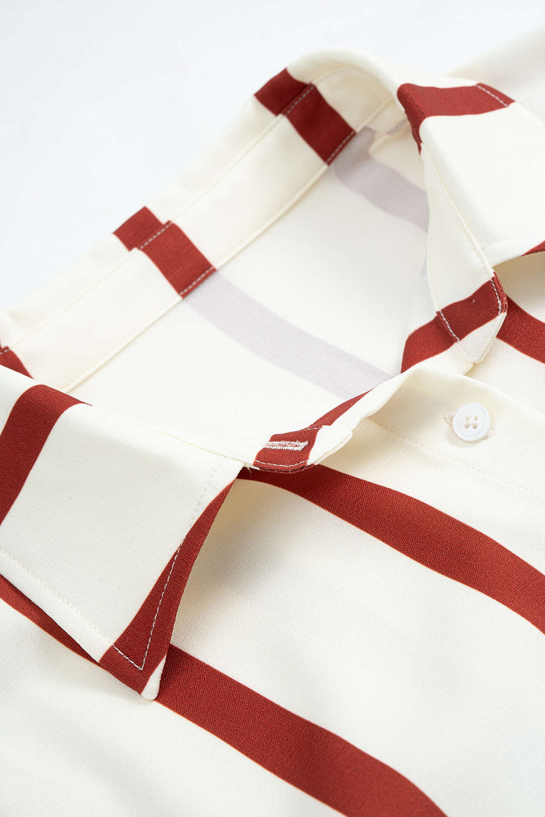 Contrast Stripes Print Button Long-Sleeve Shirt