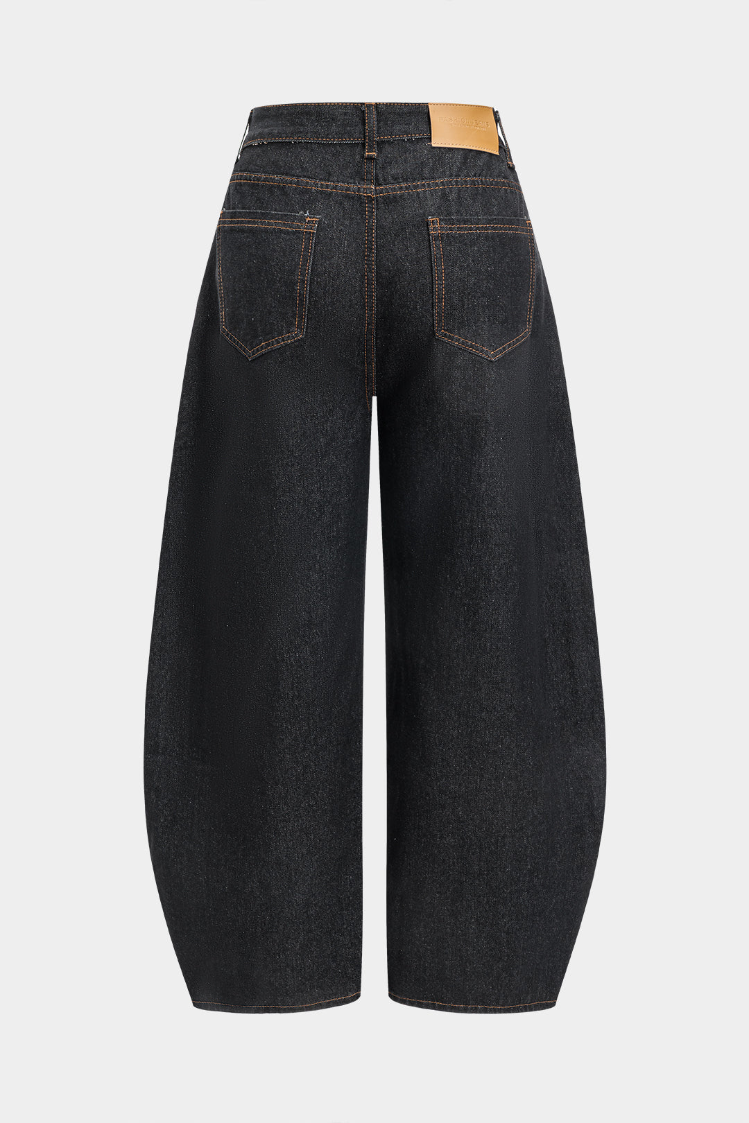 Denim Embroidery Wide Leg Barrel Jeans