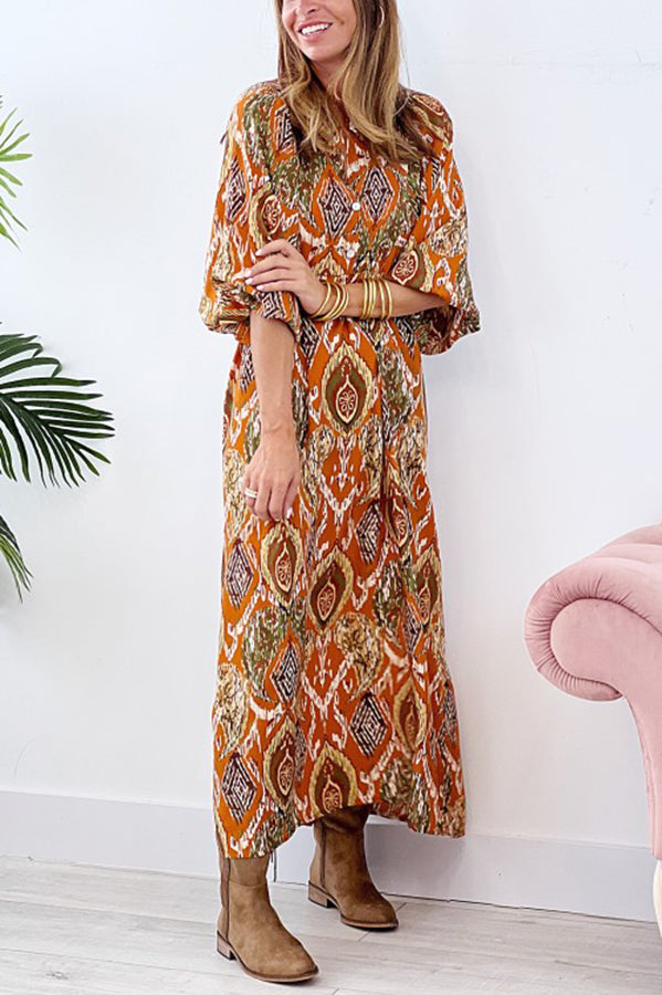 Print Drape Maxi Dress