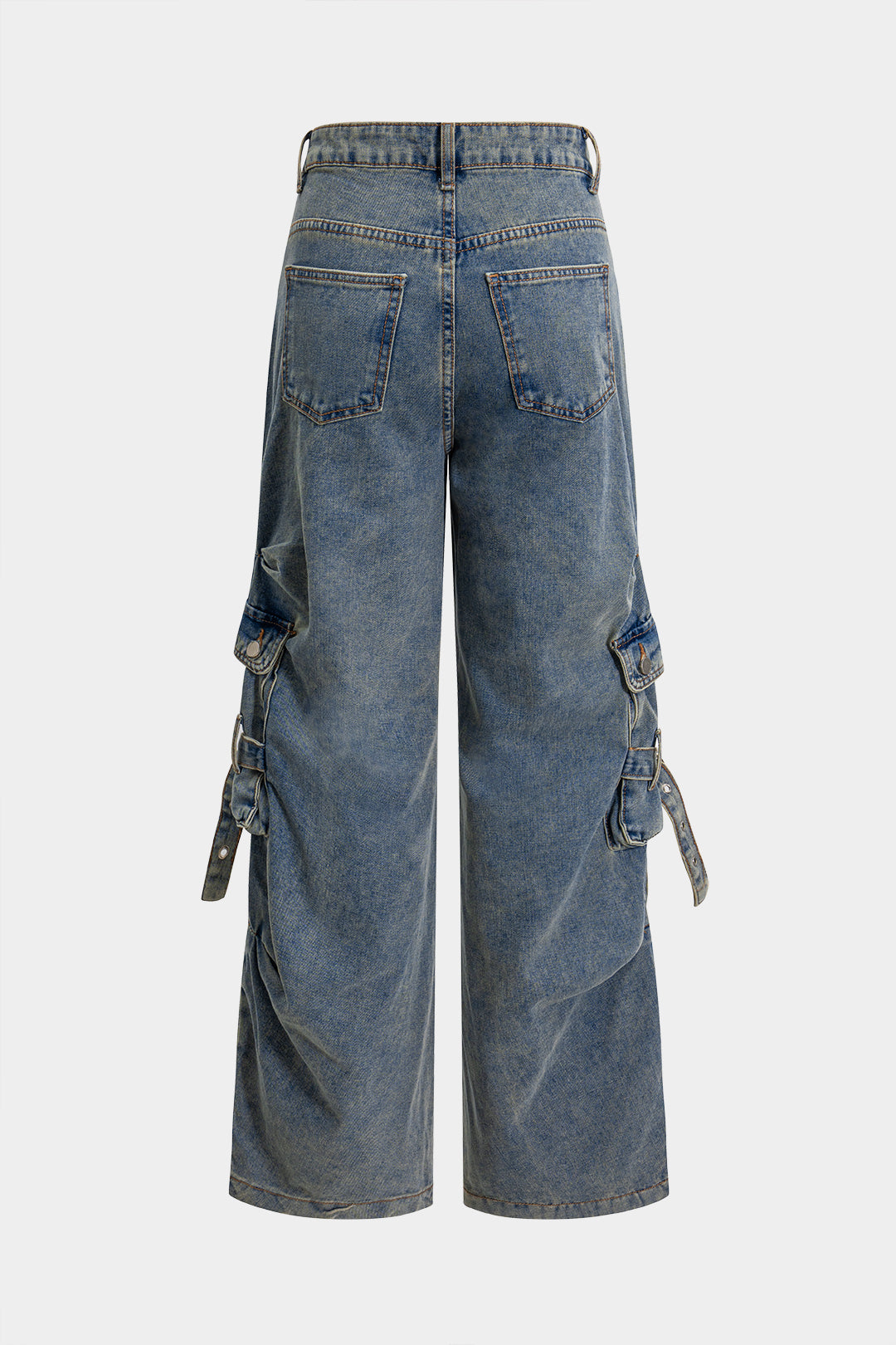 Denim Pleated Pocket Jeans