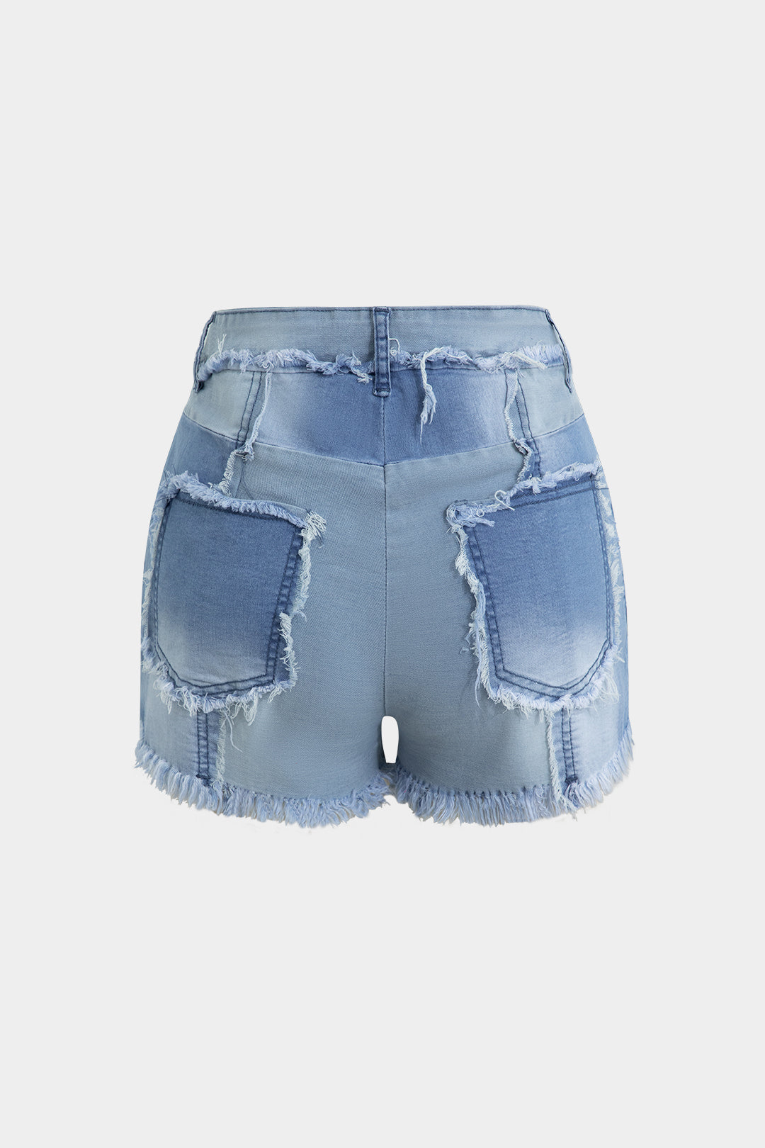 Denim Fringe Hem Shorts
