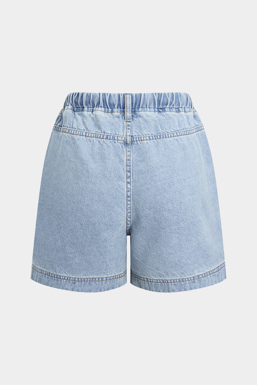 Denim Pocket Tank Top And Drawstring Shorts Set